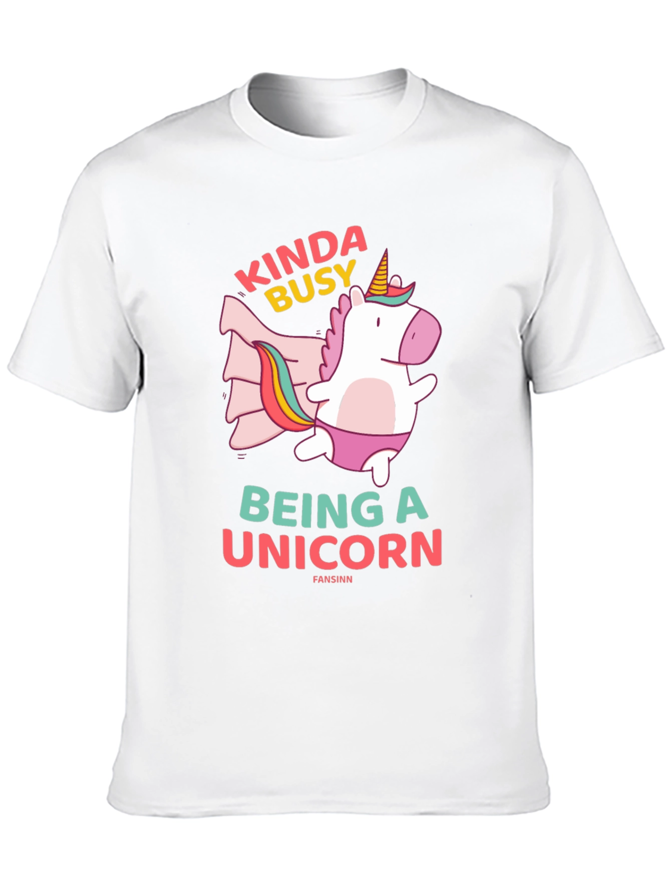 Black Kinda Busy Being A Unicorn Black T-Shirt view 10