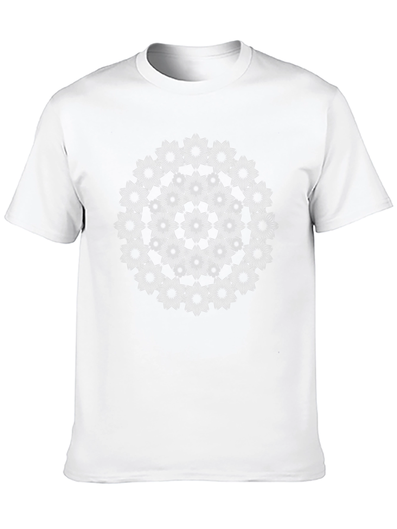 Black Optical Illusion Mandala Graphic Black T-Shirt view 10