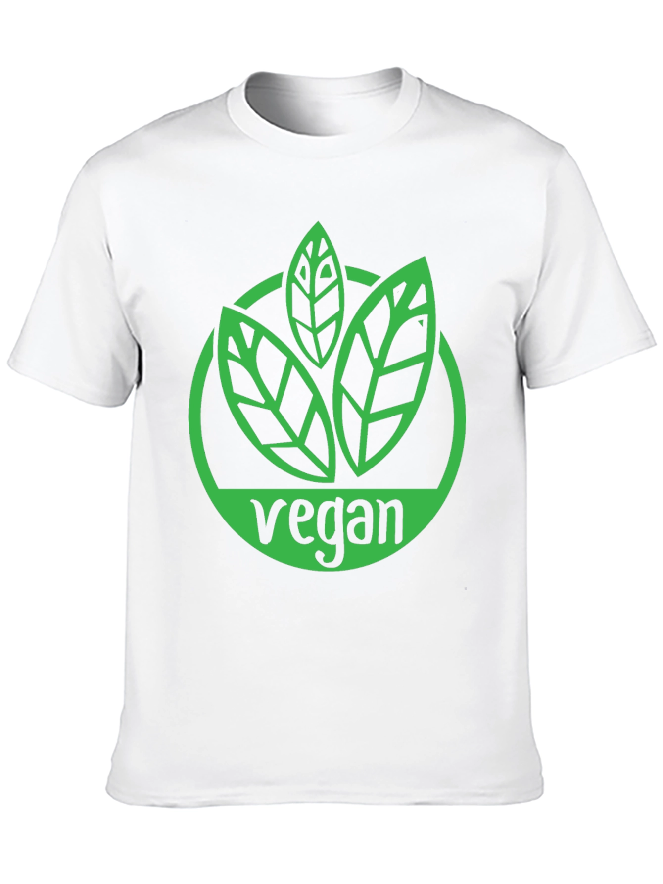 Black Vegan T-Shirt - Green Leaf Logo Black Tee view 10
