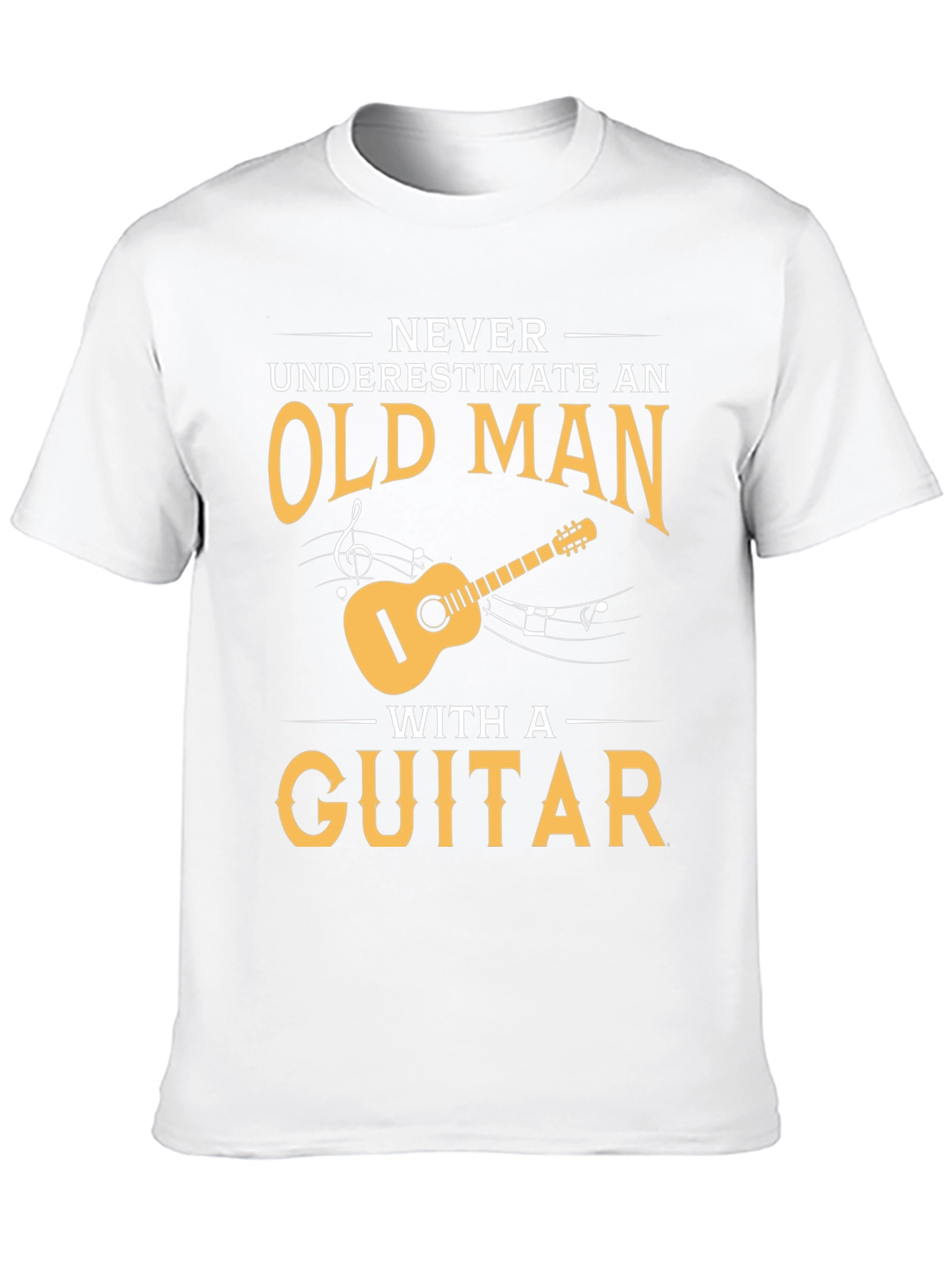 Black Old Man Guitar Player Black T-Shirt view 10