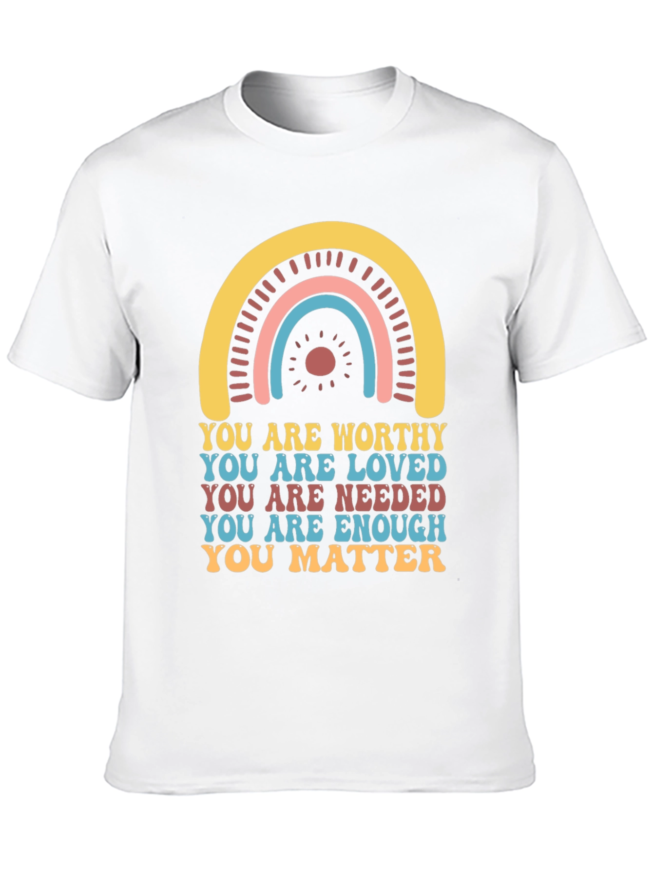 Black Affirmation T-Shirt - You Are Worthy, Loved, Needed view 10