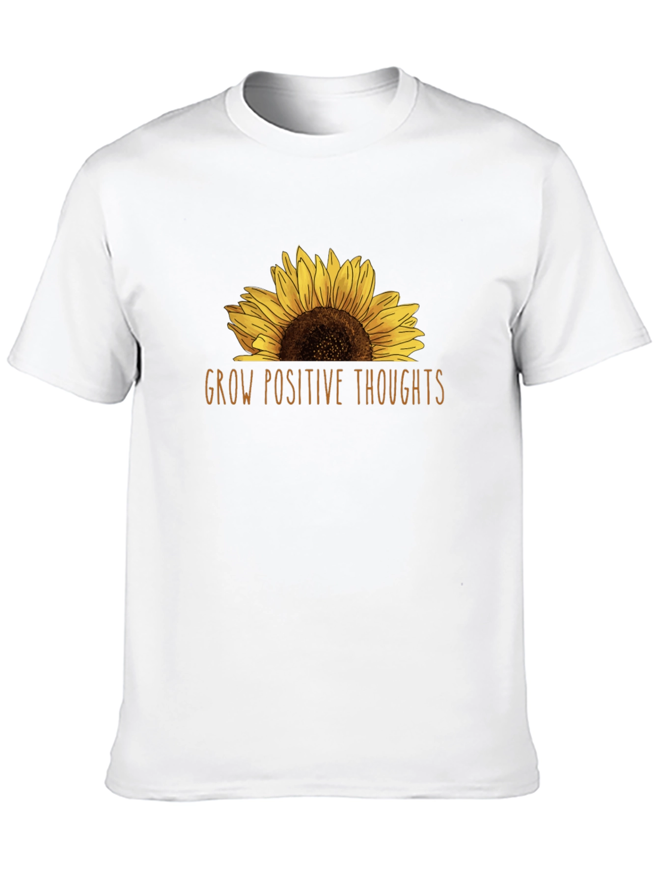 Black Grow Positive Thoughts Sunflower Graphic Tee view 10