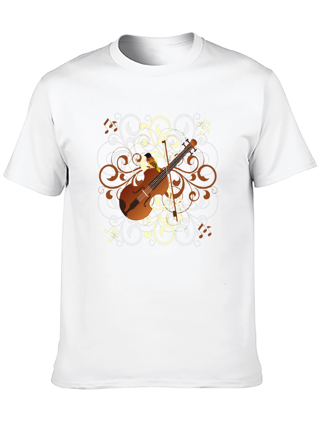 Black Ornate Cello Graphic Black T-Shirt view 10