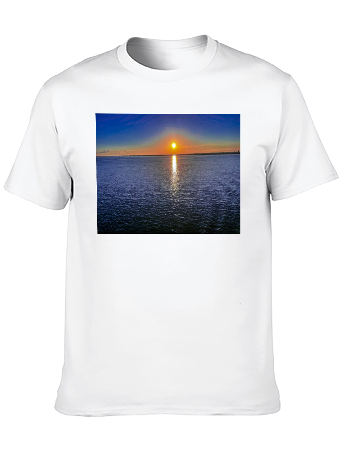 Black Sunset Over Water Graphic T-Shirt view 10