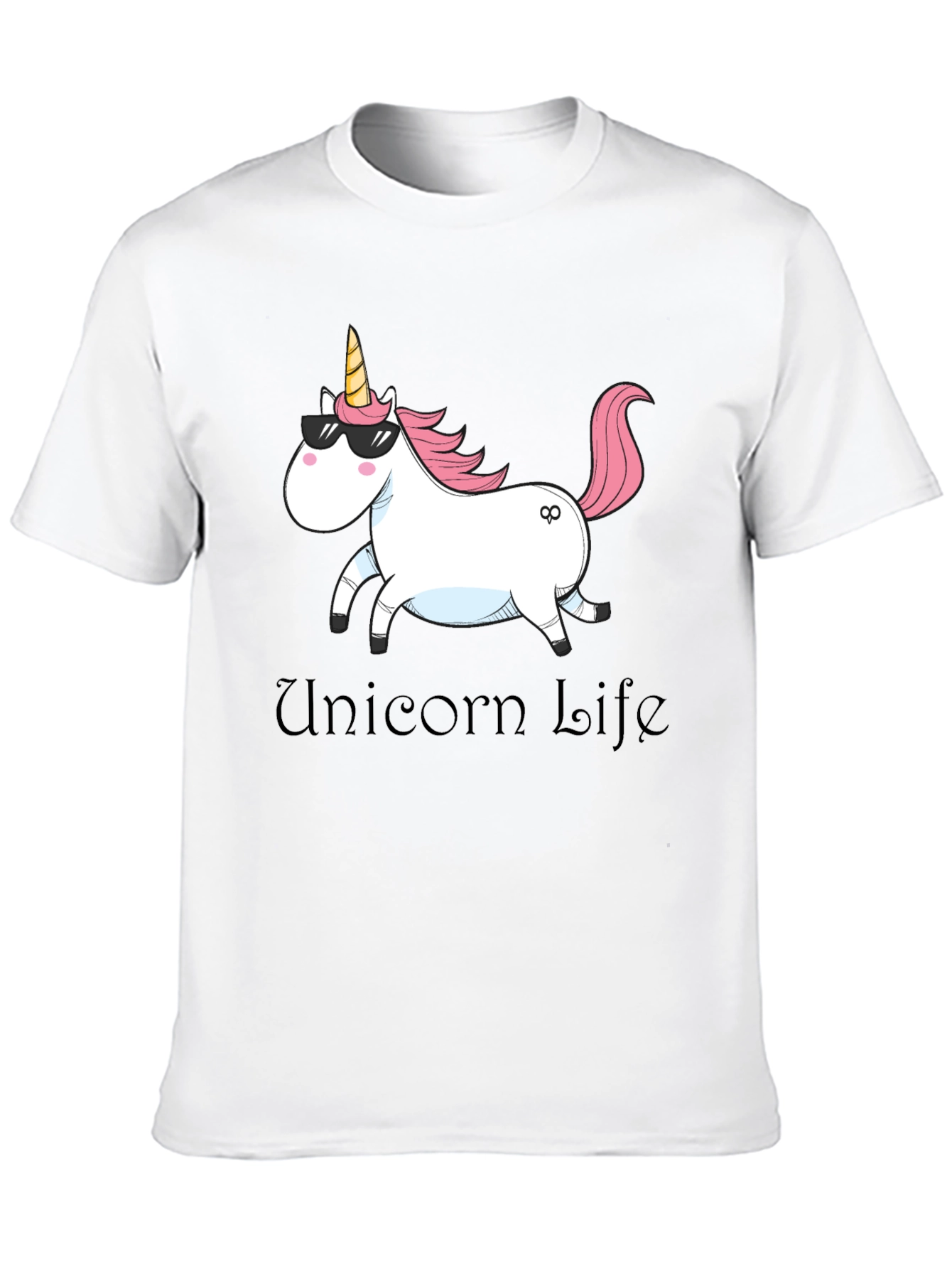 Black Unicorn Life Graphic Tee - Black Cotton Casual Shirt view 10