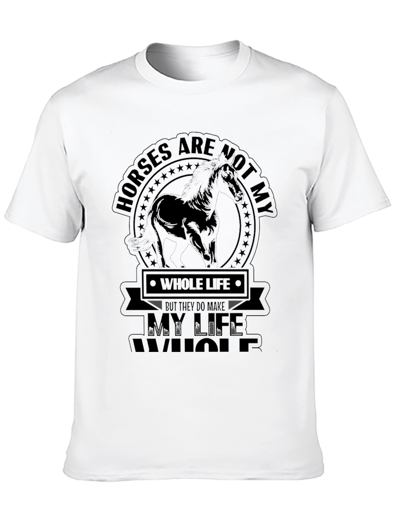Black Horses My Life Men's Graphic T-Shirt view 10
