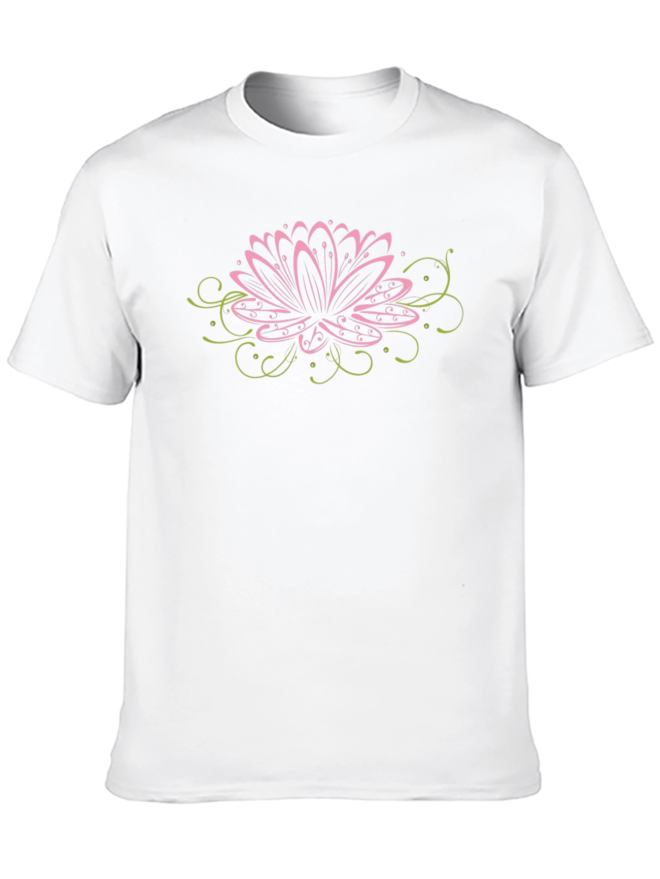 Black Lotus Flower Graphic Tee - Black Cotton T-Shirt view 10