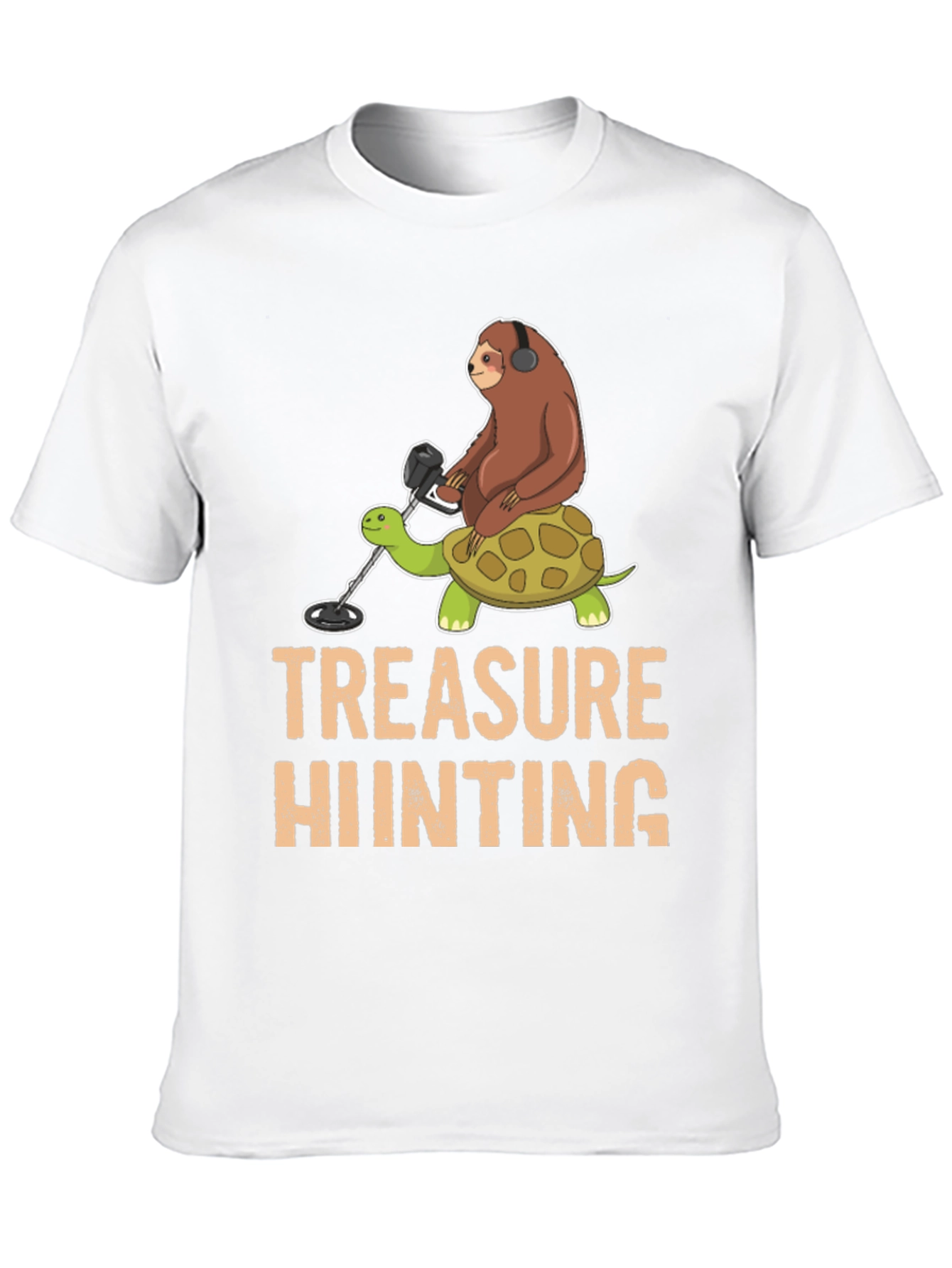 Black Treasure Hunting Sloth Riding Turtle T-Shirt view 10