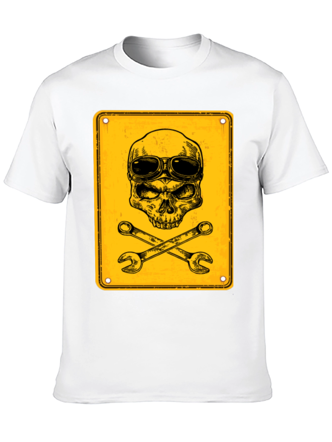 Black Skull & Wrenches Graphic T-Shirt - Mechanic Style view 10