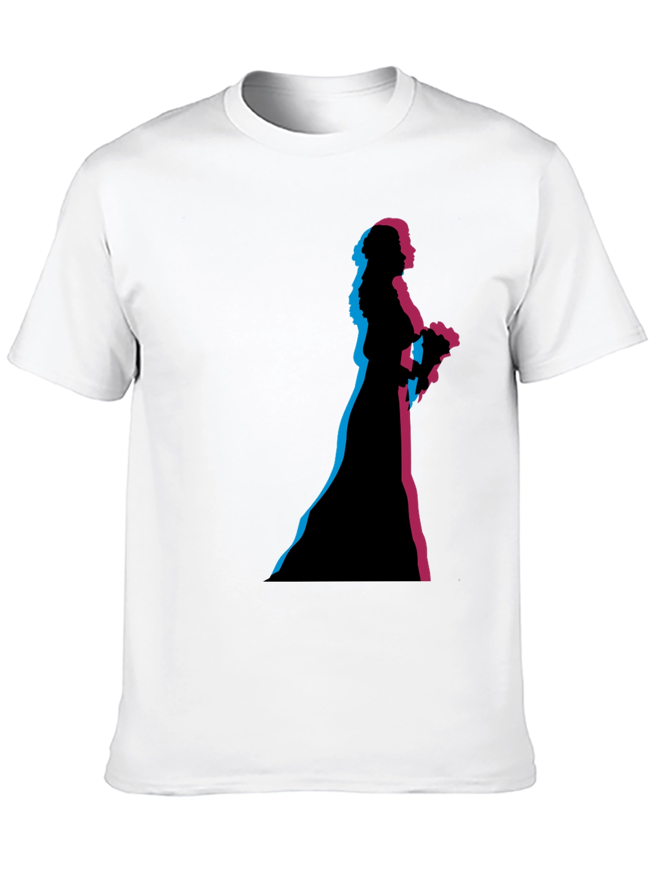 Black Bride Silhouette Graphic Black T-Shirt view 10