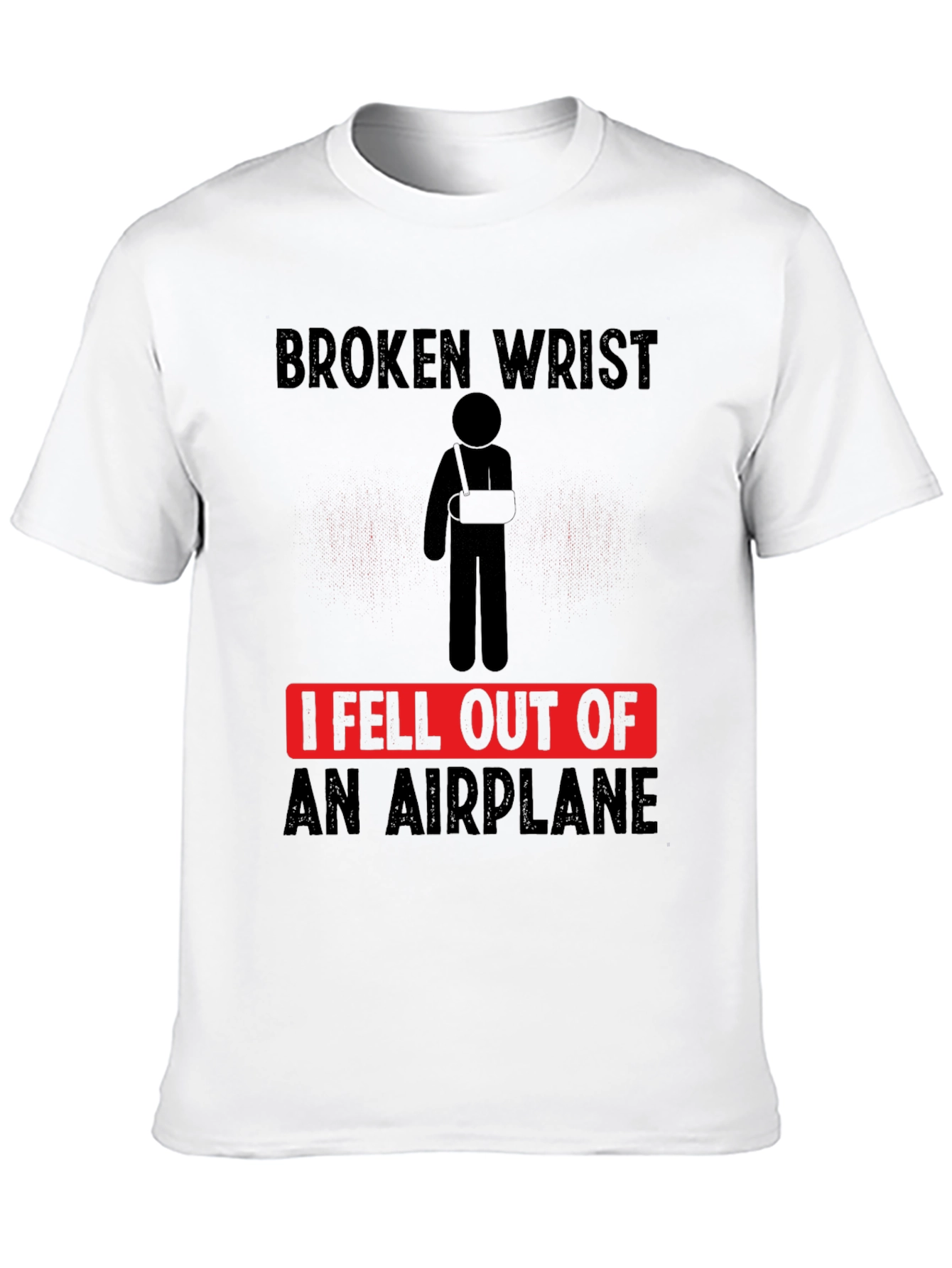 Black Broken Wrist Airplane T-Shirt Funny Injury Tee view 10