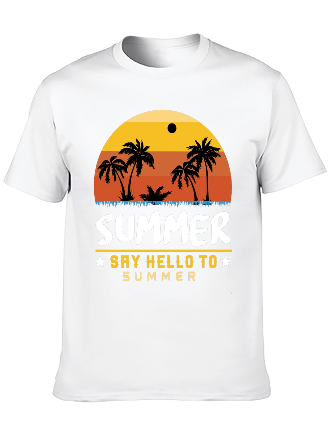 Black Summer Palm Tree Graphic T-Shirt view 10