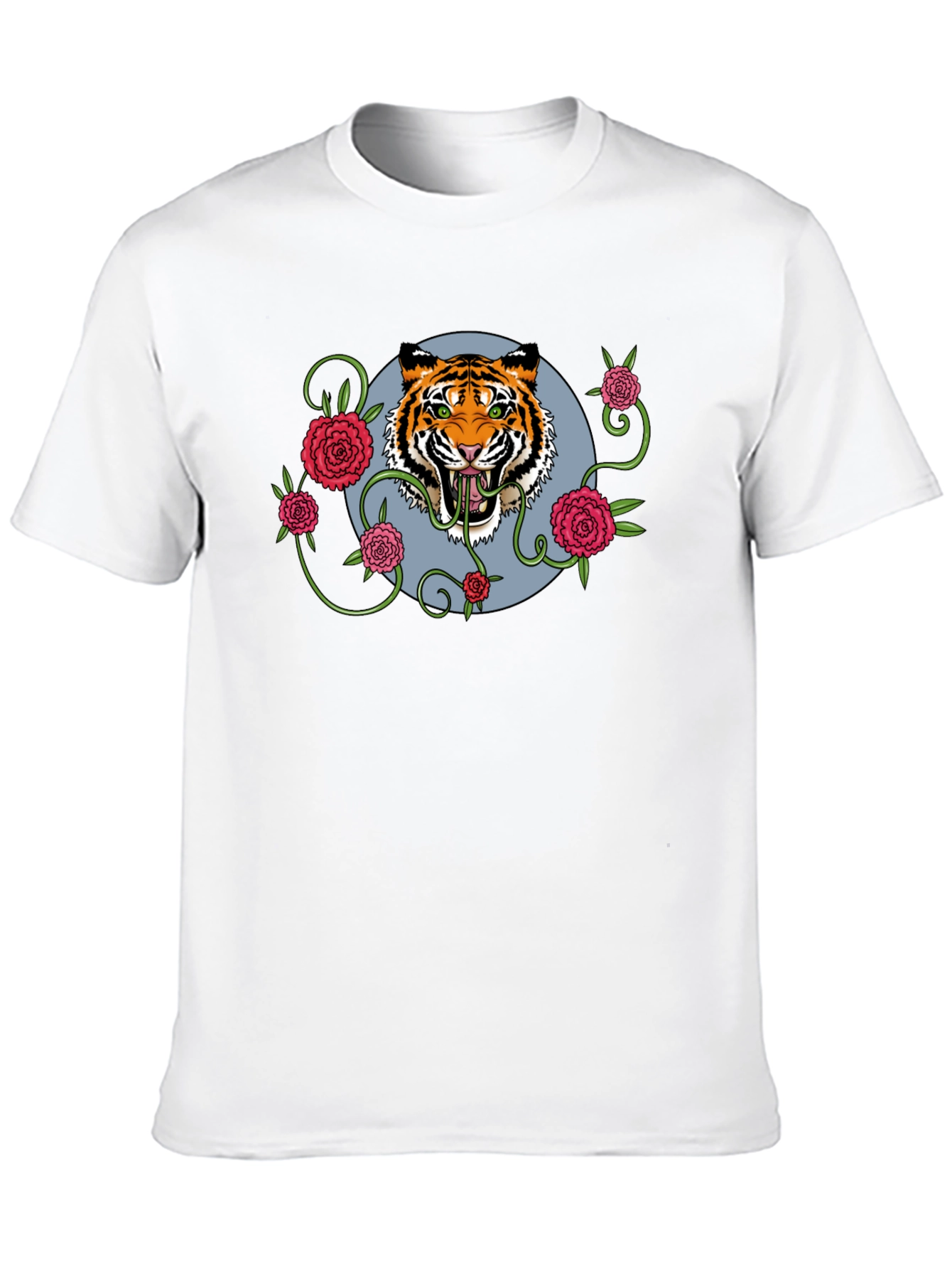 Black Tiger Rose T-Shirt - Men's Black Graphic Tee view 10