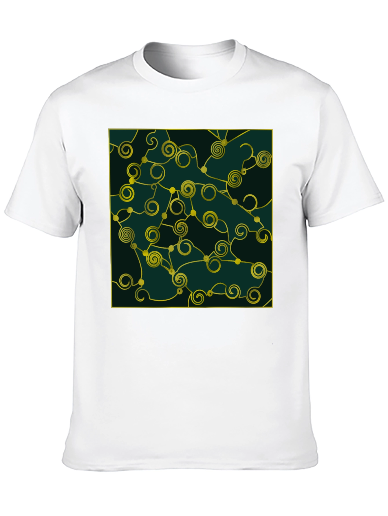 Black Abstract Swirl Graphic Black T-Shirt view 10