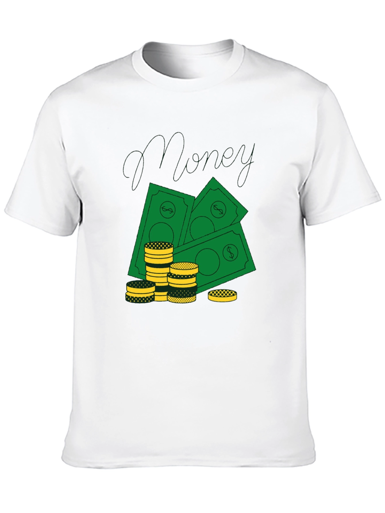 Black Money Graphic Print Black T-Shirt view 10