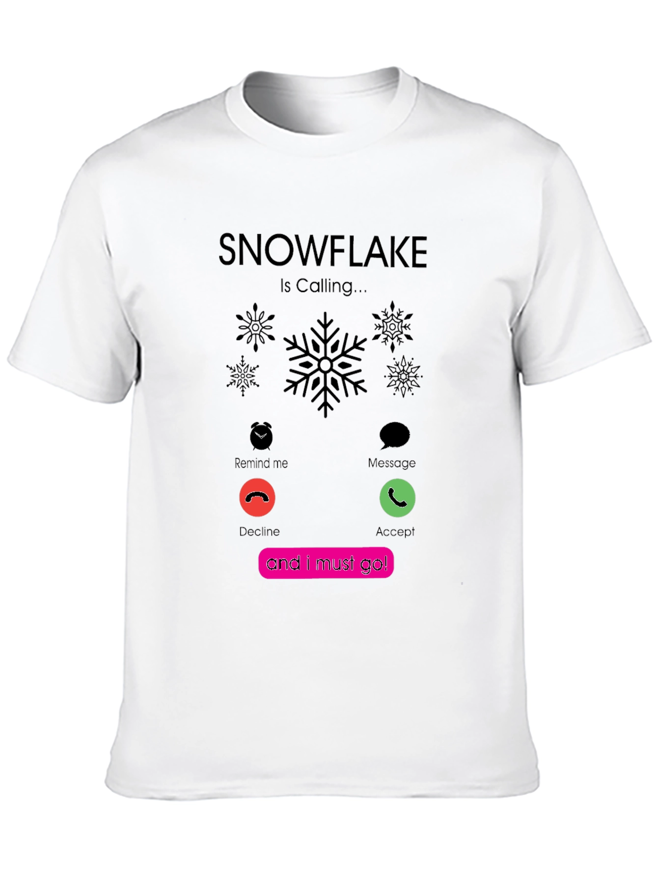 Black Snowflake Is Calling T-Shirt - Trendy Graphic Tee view 10