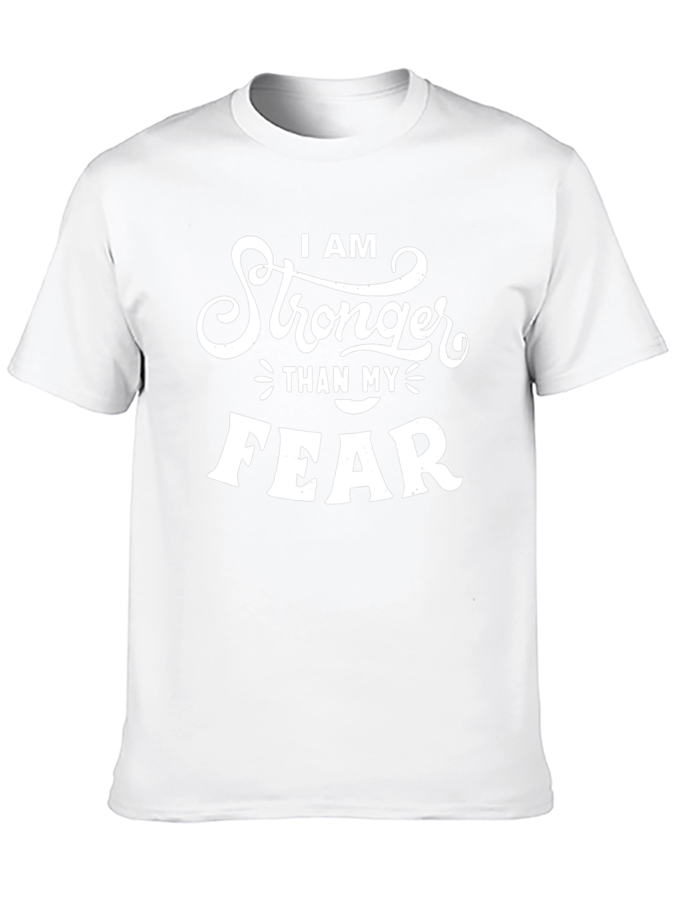 Black Motivational 'Stronger Than Fear' Black T-Shirt view 10