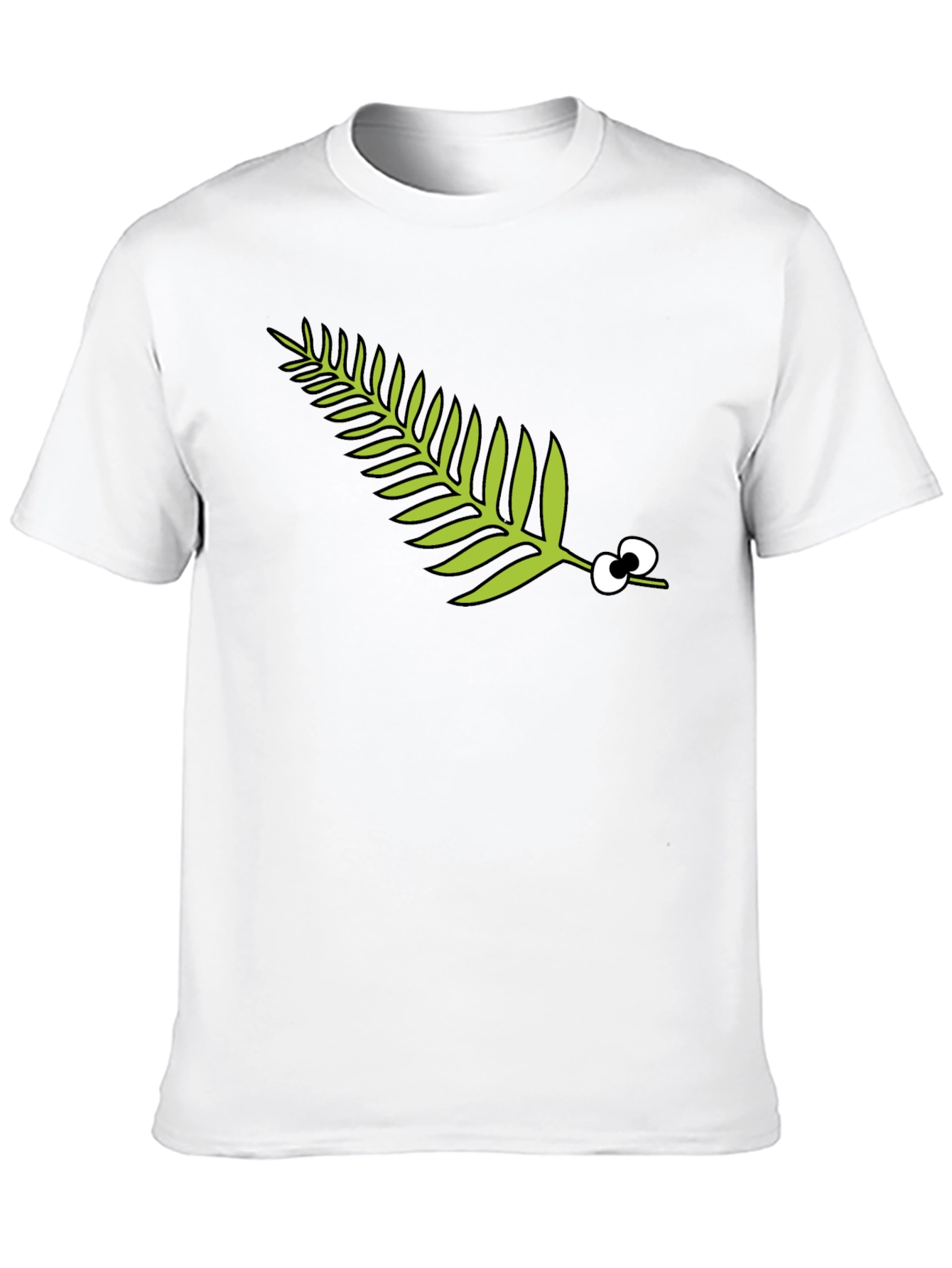 Black Funny Fern with Eyes Black T-Shirt view 10