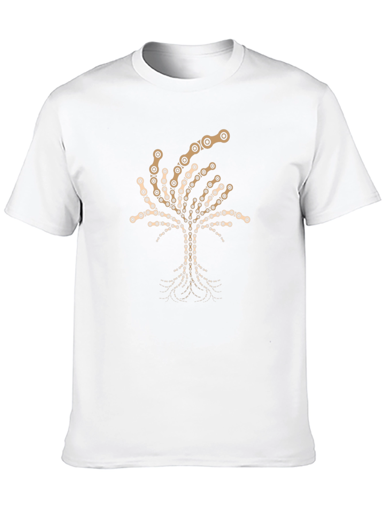 Black Cycle Chain Tree T-Shirt - Unique Design view 10