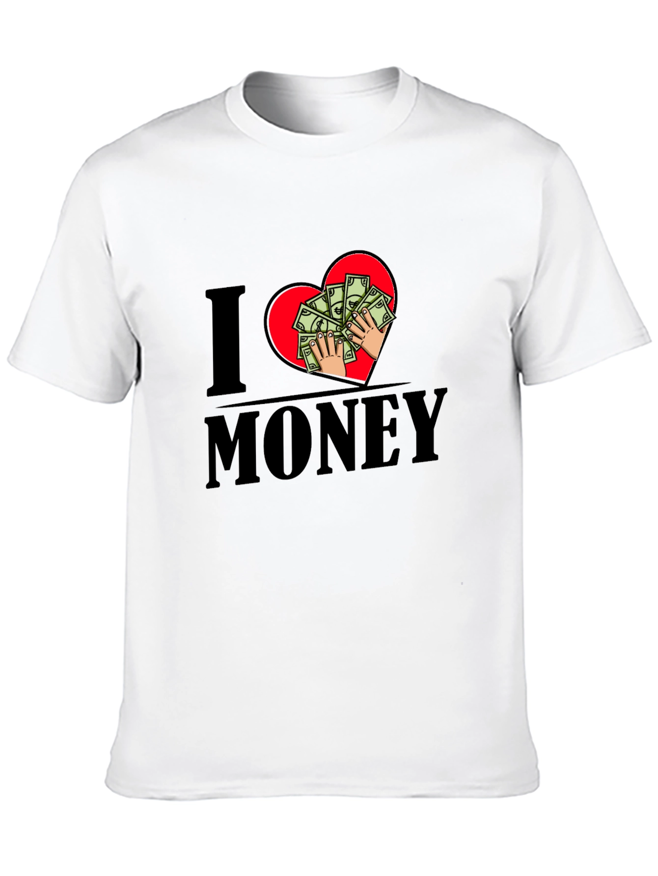 Black I Love Money Graphic T-Shirt - Black Cotton Tee view 10