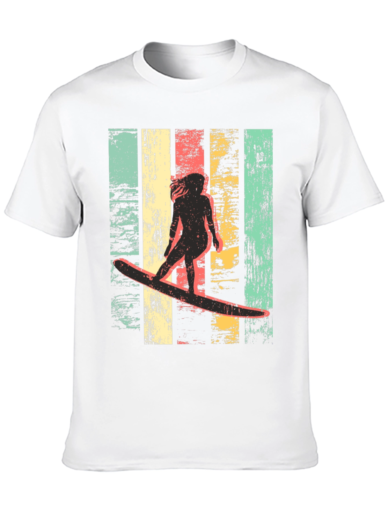 Black Vintage Surfer Graphic Tee - Cool Retro Design view 10