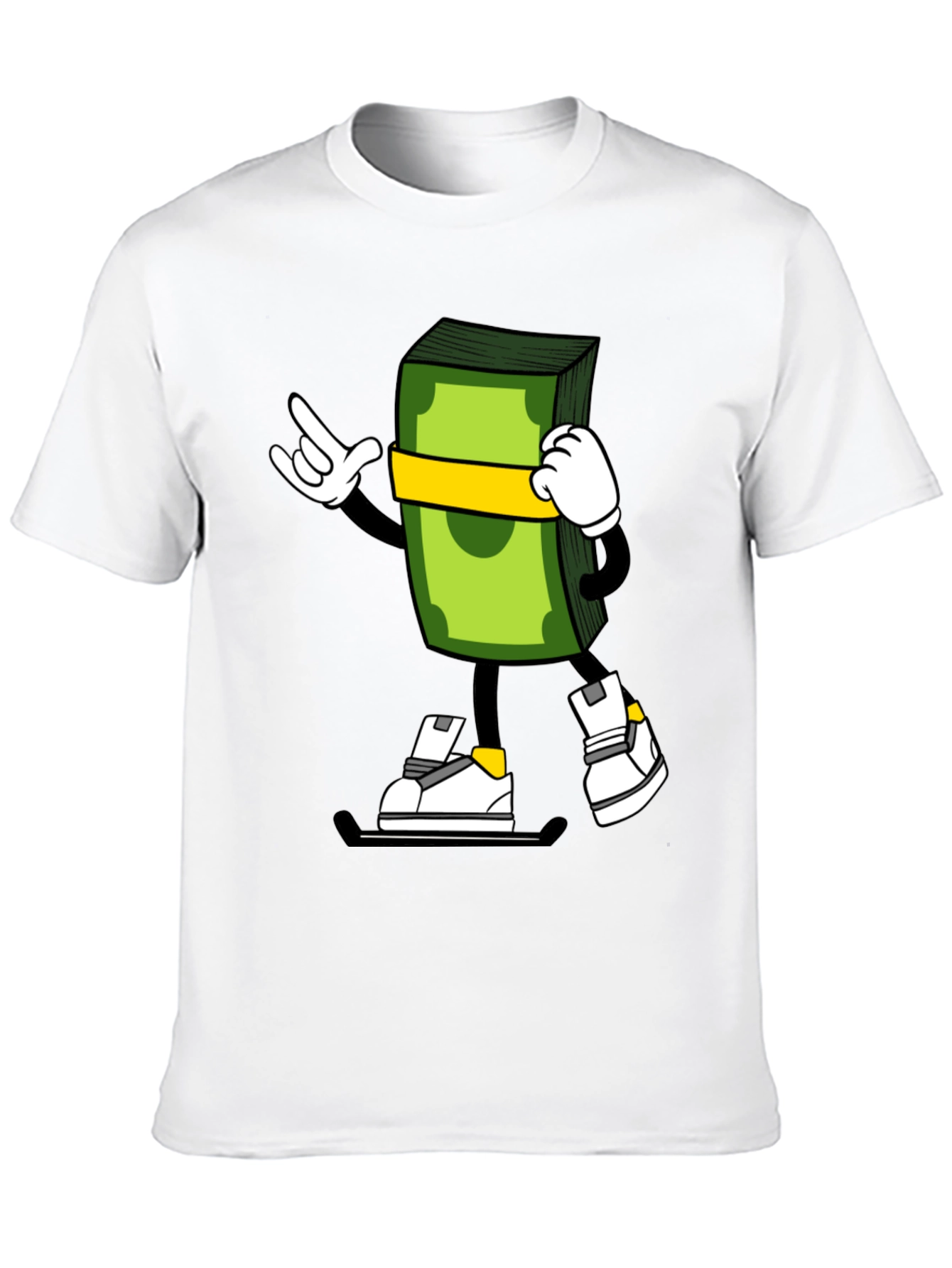 Black Cartoon Money Stack Graphic Tee view 10