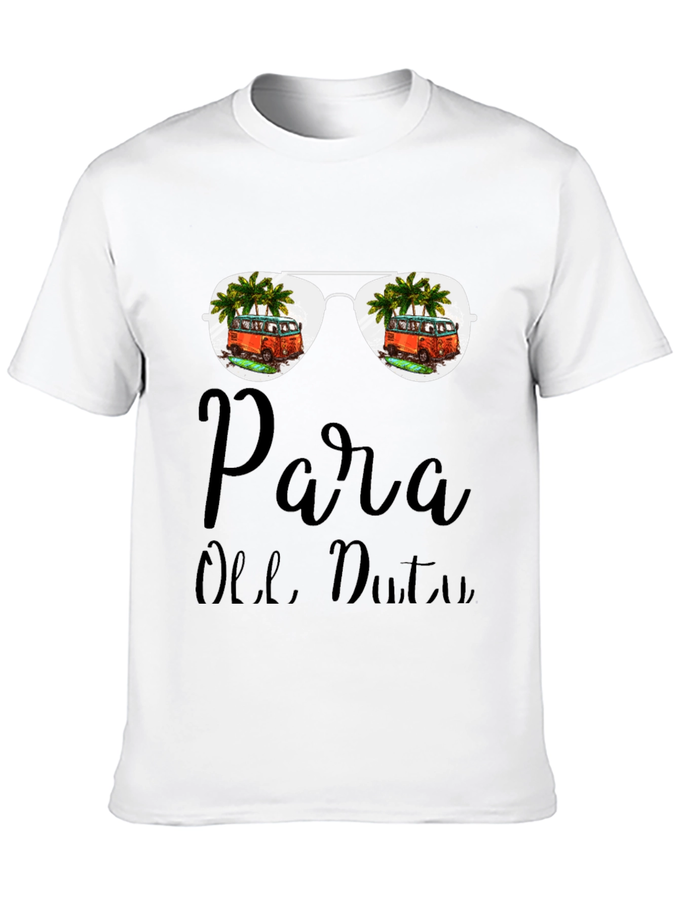 Black Para Olle, Duty T-Shirt: Beach Van Sunglasses Design view 10