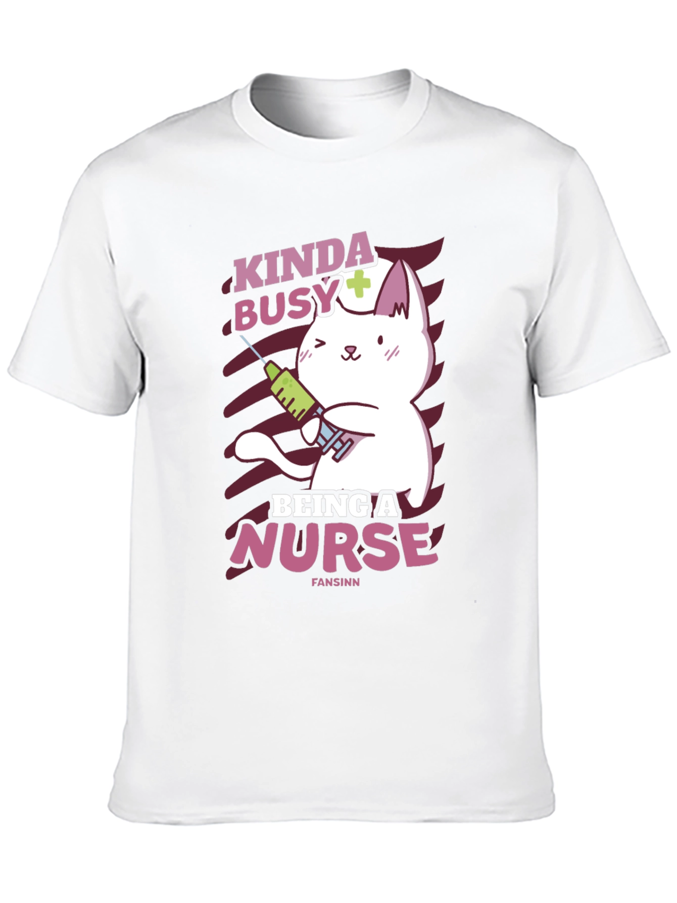 Black Kinda Busy Being a Nurse Funny Cat T-Shirt view 10