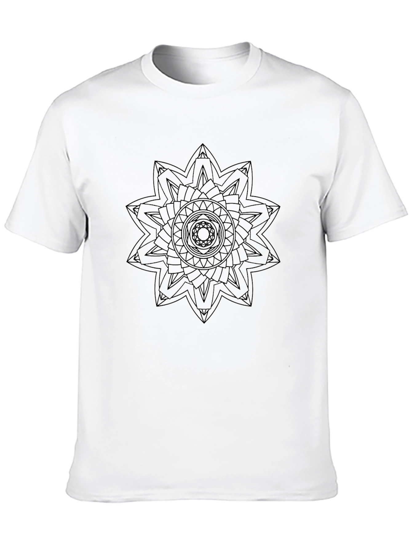 Black Black T-Shirt with Geometric Star Design view 10