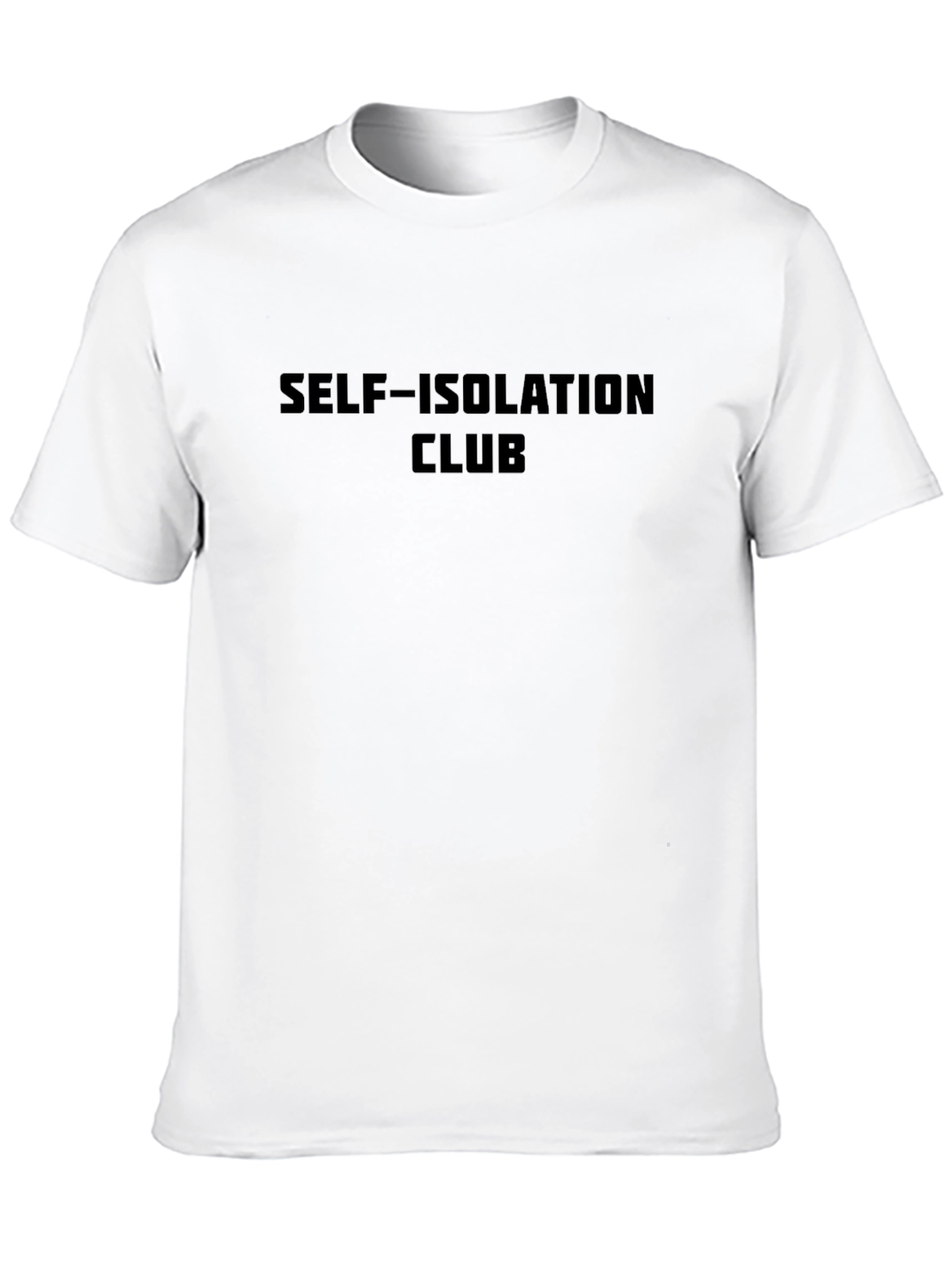 Black Self-Isolation Club T-Shirt - Black Crew Neck view 10