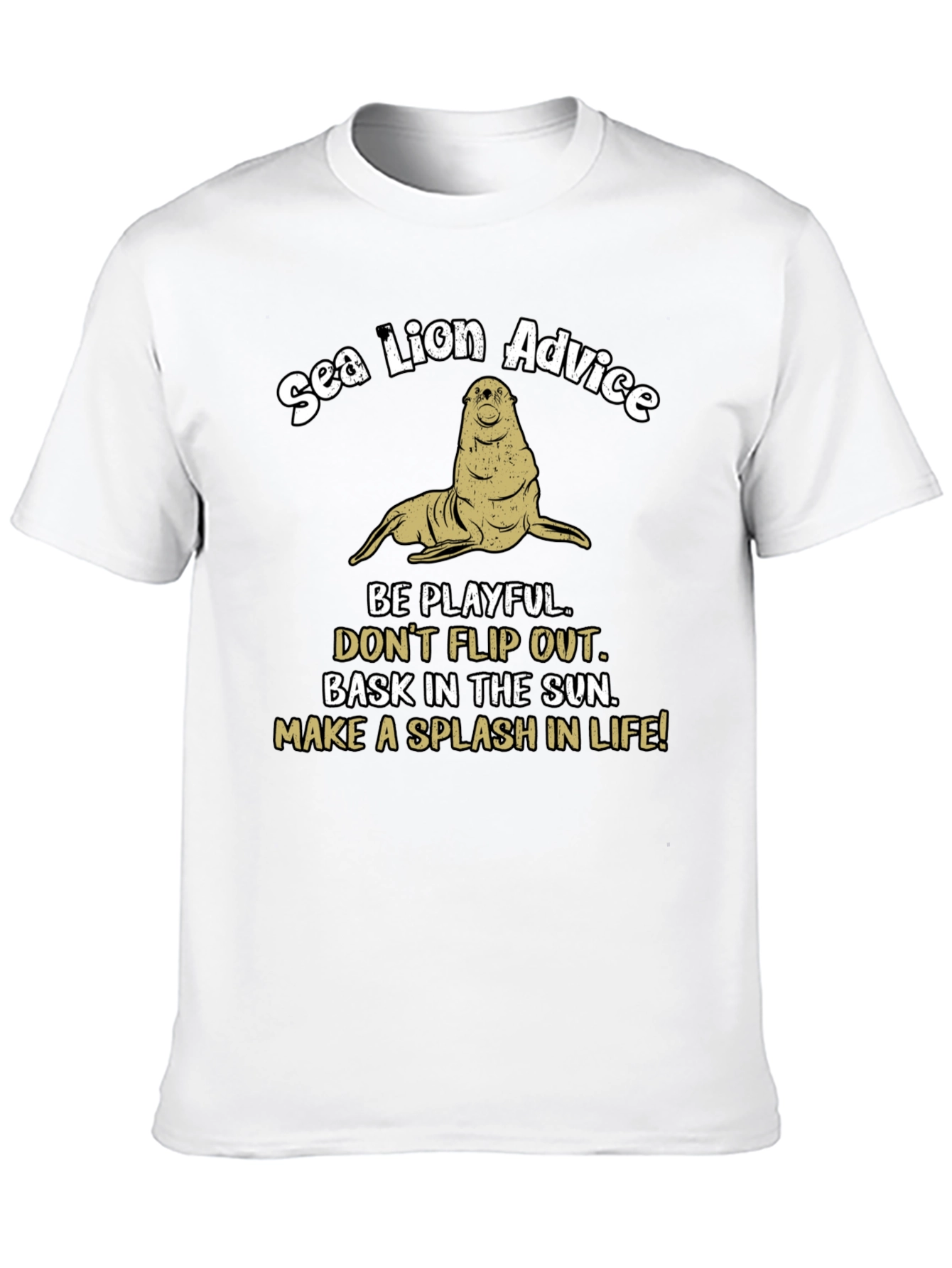Black Sea Lion Advice Graphic T-Shirt view 10