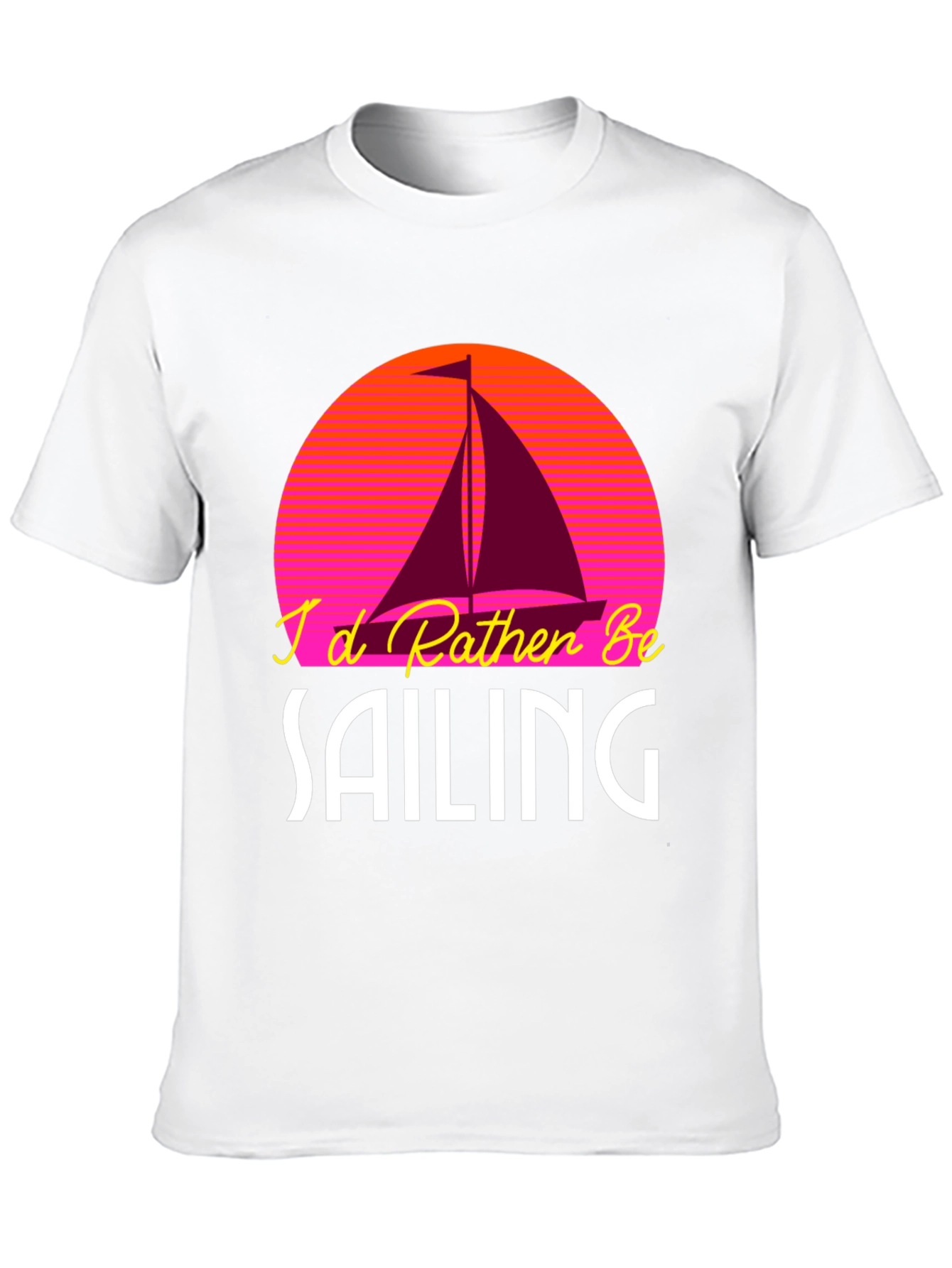 Black I'd Rather Be Sailing T-Shirt view 10