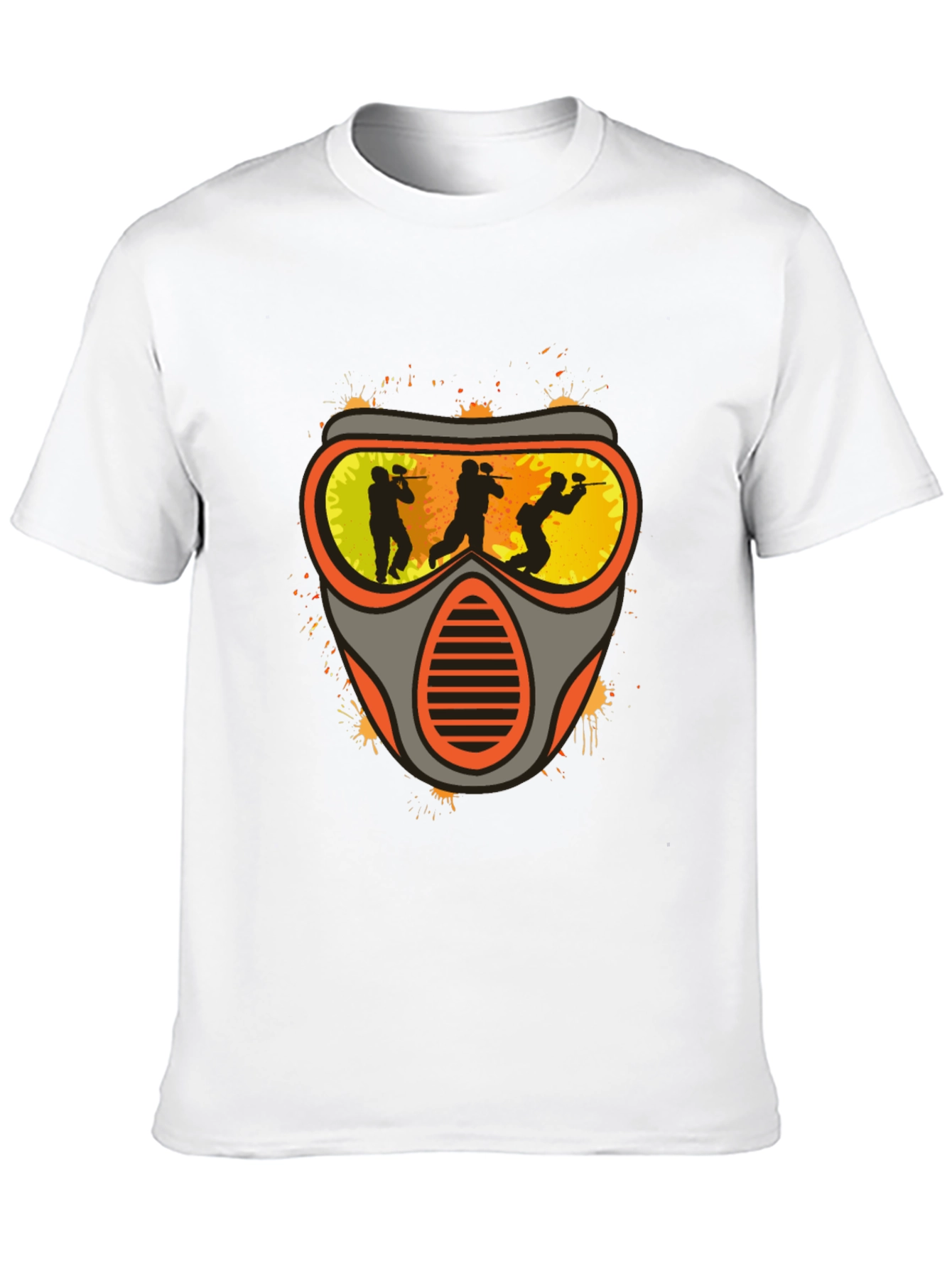 Black Paintball Mask Graphic Tee - Black Cotton Shirt view 10