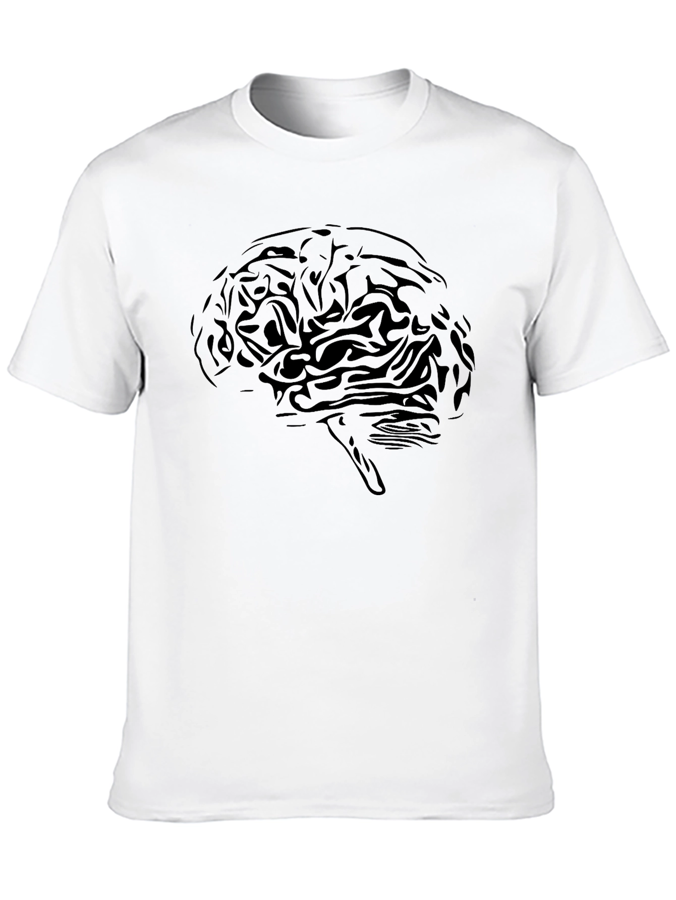Black Brain Graphic Tee - Black Cotton T-Shirt view 10