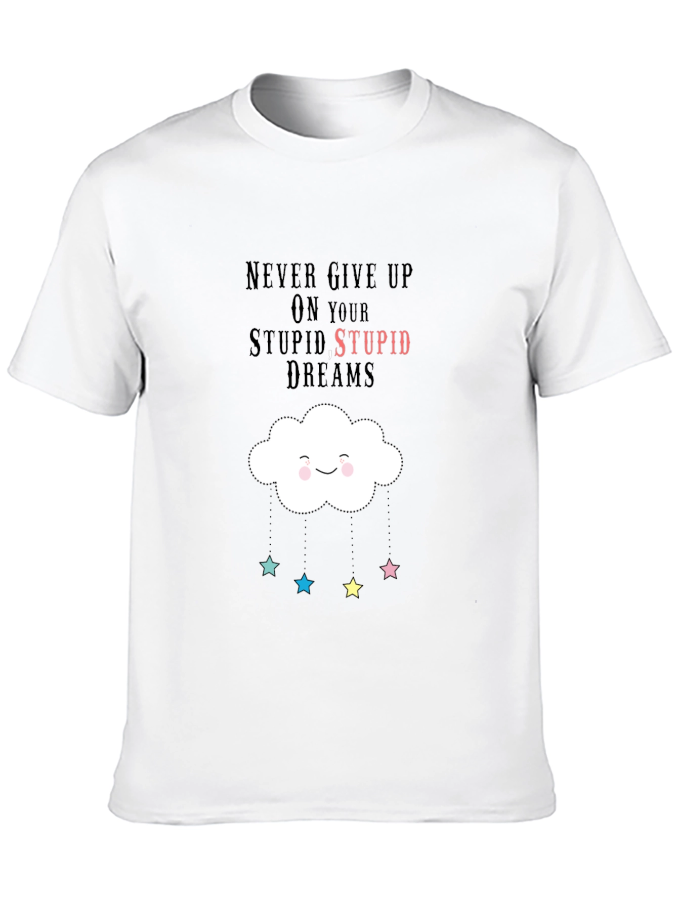 Black Dreamy Graphic Tee - Never Give Up view 10