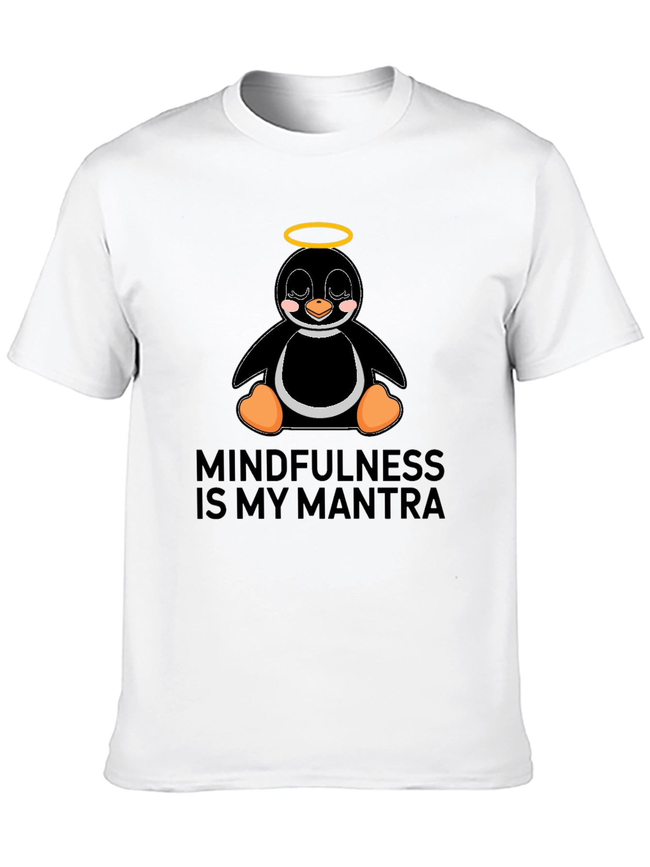 Black Mindfulness Penguin T-Shirt view 10