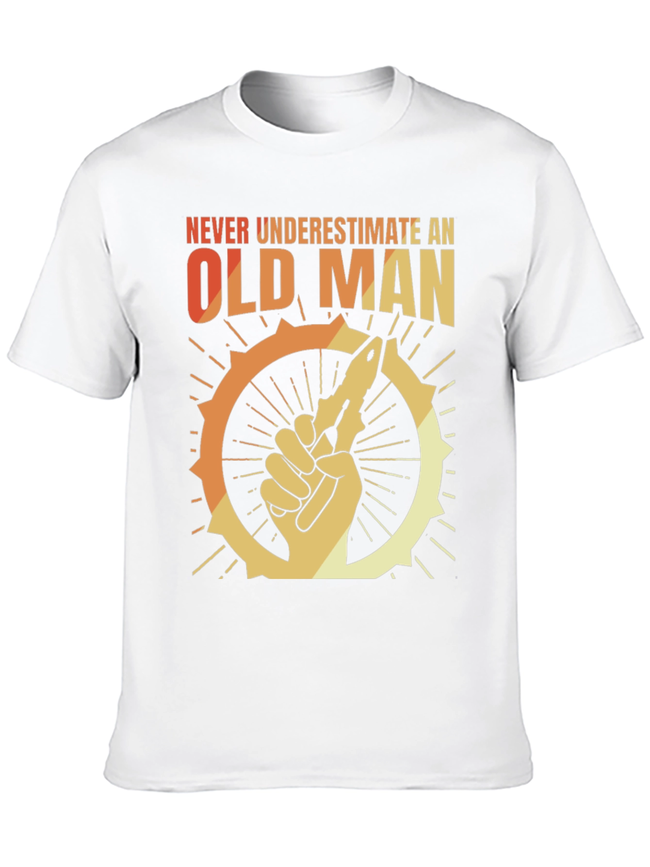Black Never Underestimate an Old Man Graphic T-Shirt view 10