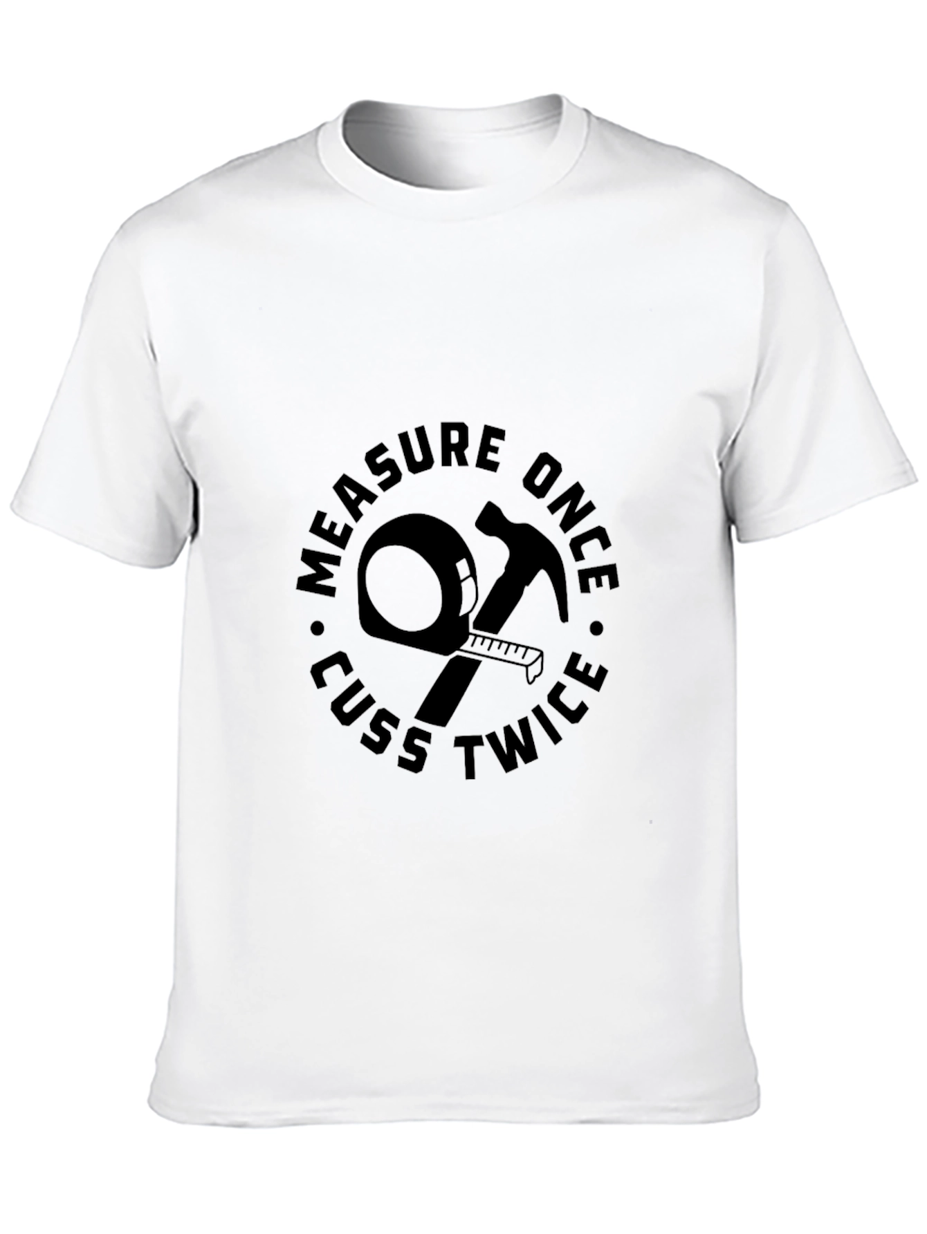 Black Measure Once Cuss Twice Black Graphic Tee view 10