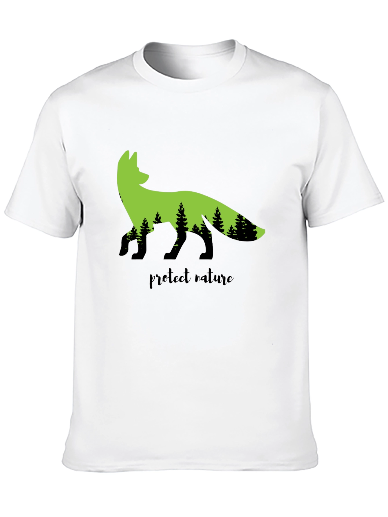Black Nature Fox Graphic Tee - Protect Nature view 10