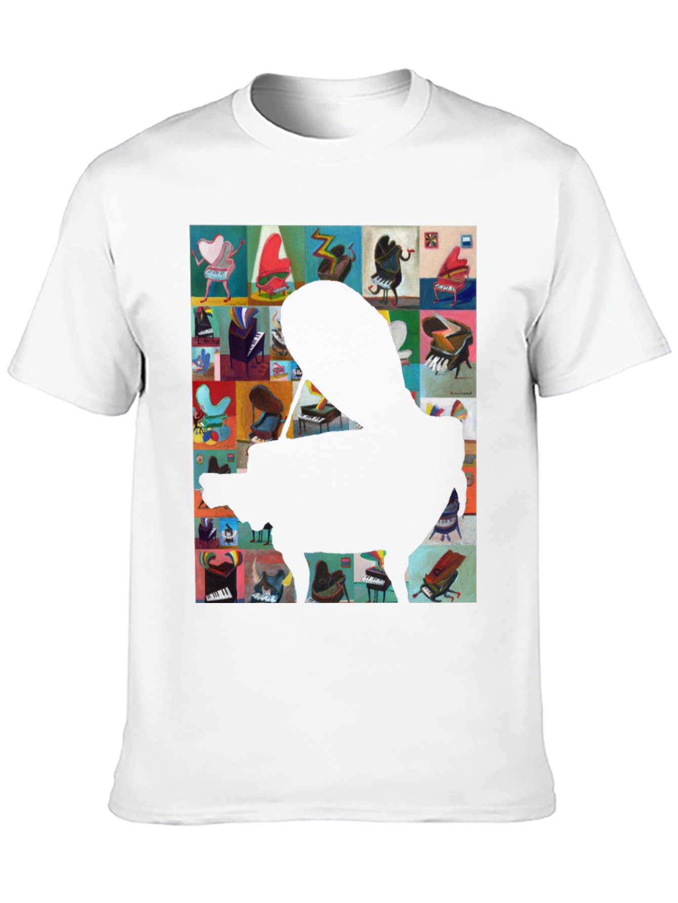 Black Piano Art Graphic Tee - Music Lover T-Shirt view 10