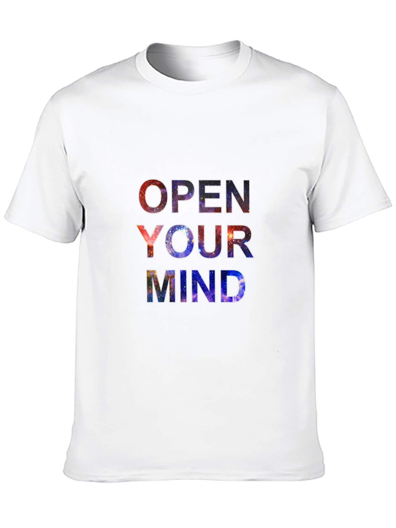 Black Open Your Mind Galaxy Print Black T-Shirt view 10