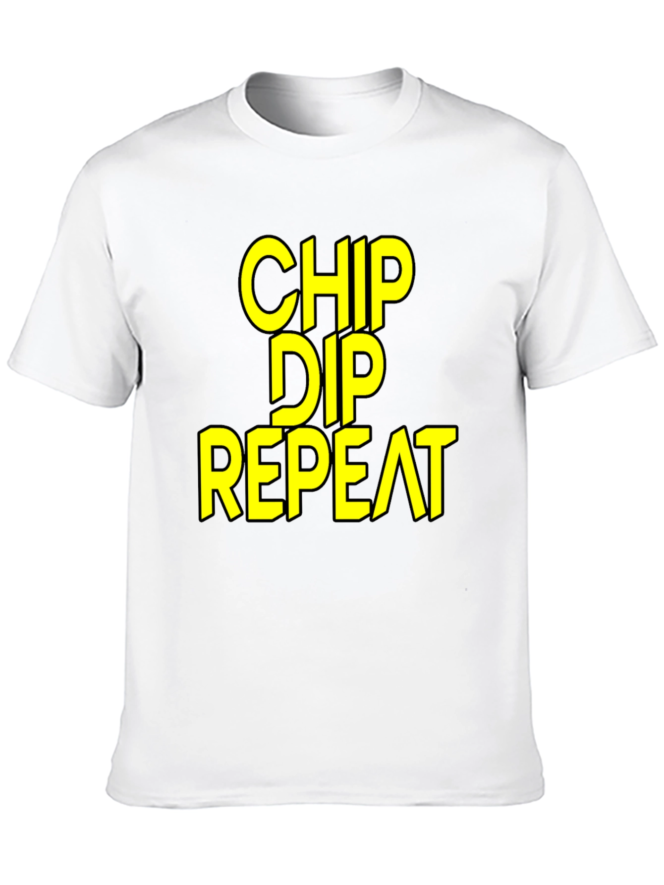Black Chip Dip Repeat - Funny Foodie T-Shirt view 10
