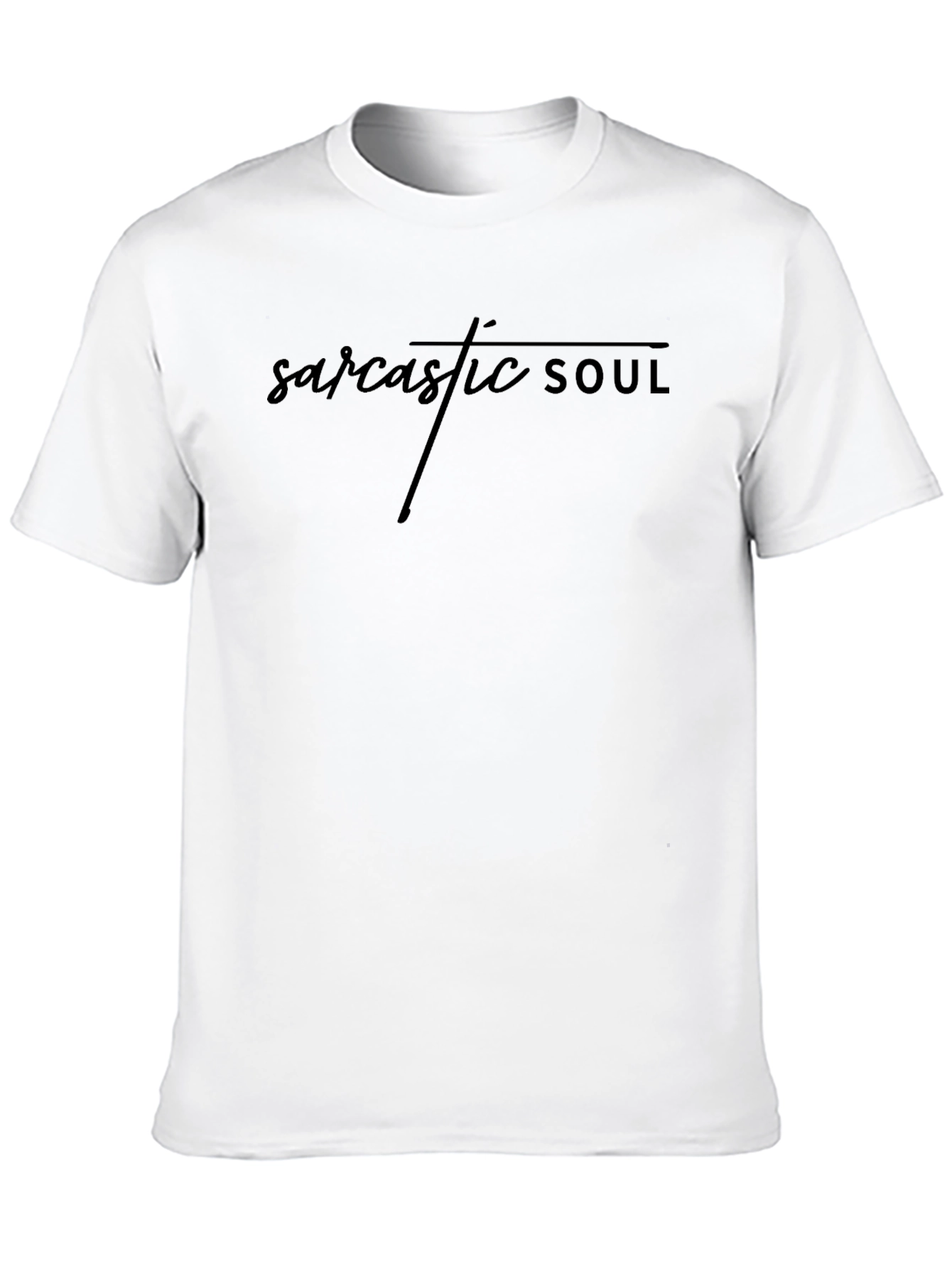 Black Sarcastic Soul Graphic Print Black T-Shirt view 10