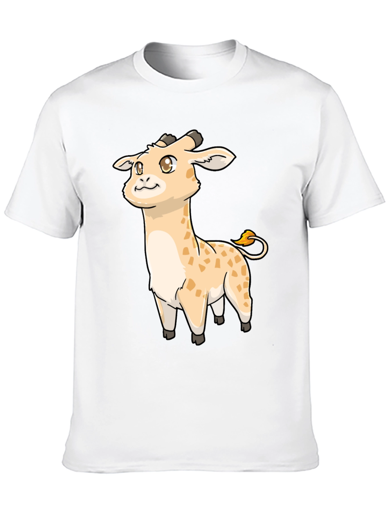 Black Cute Giraffe Cartoon Black T-Shirt view 10