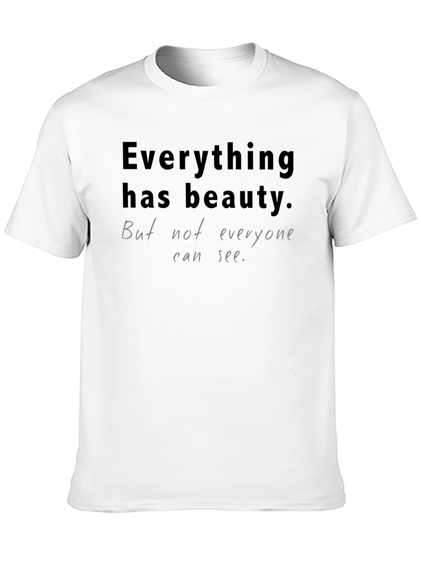 Black Everything Has Beauty Graphic Tee -  Comfortable Black T-Shirt view 10
