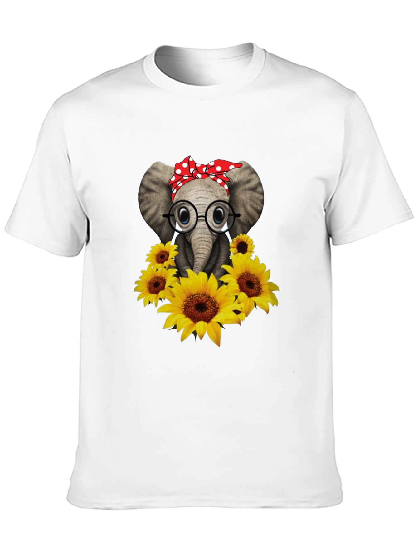 Black Elephant with Sunflowers Graphic Tee view 10