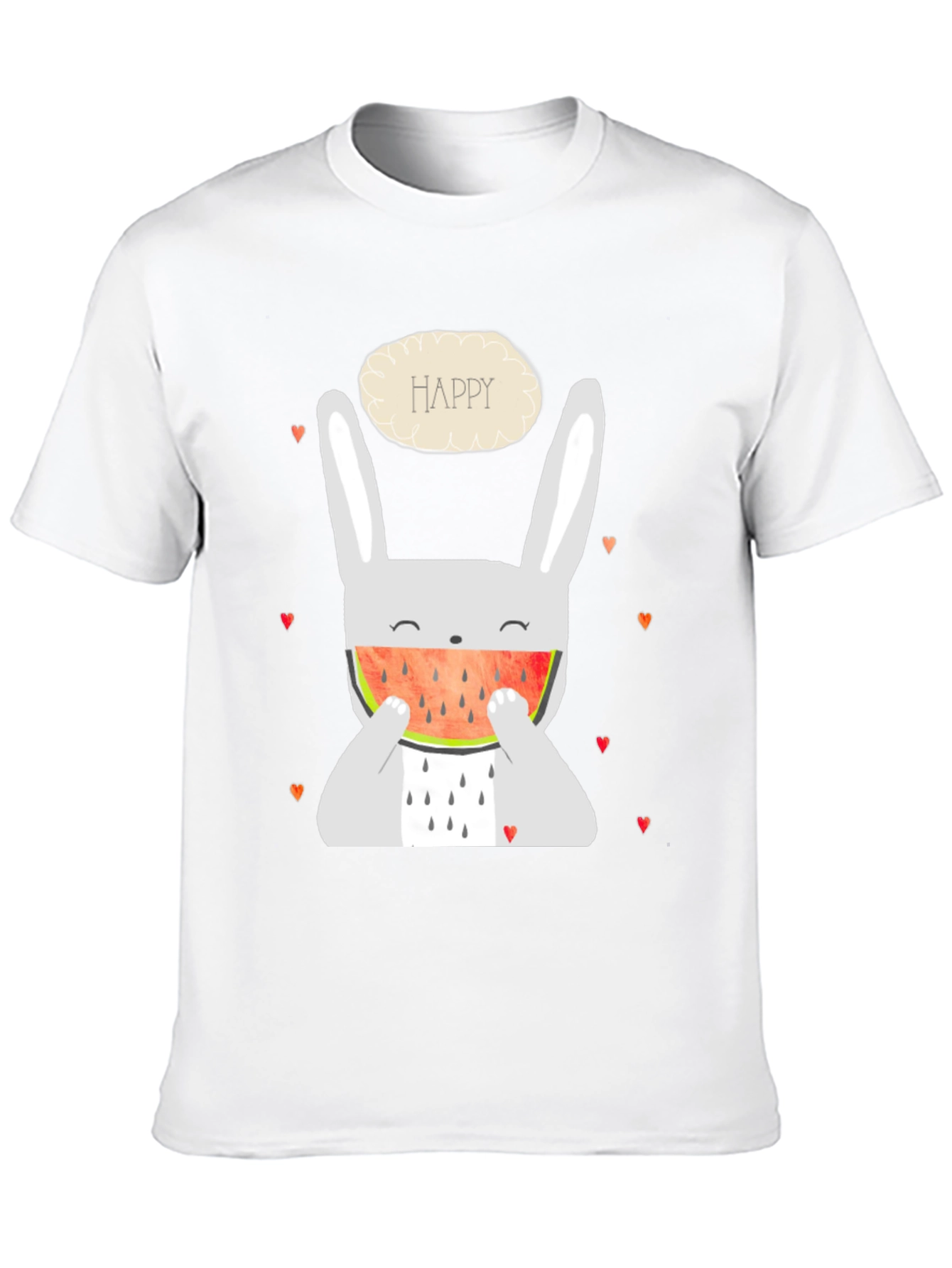 Black Happy Bunny Watermelon Graphic Tee - Black view 10