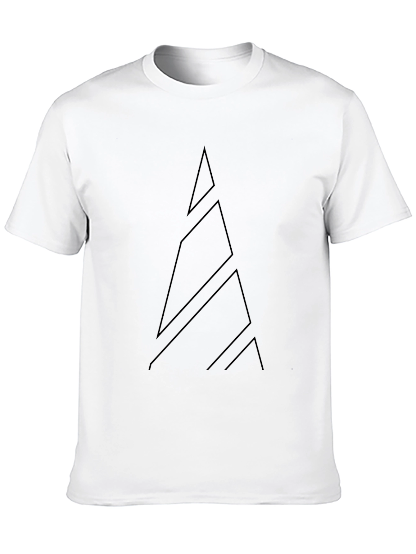 Black Geometric Mountain Black T-Shirt view 10