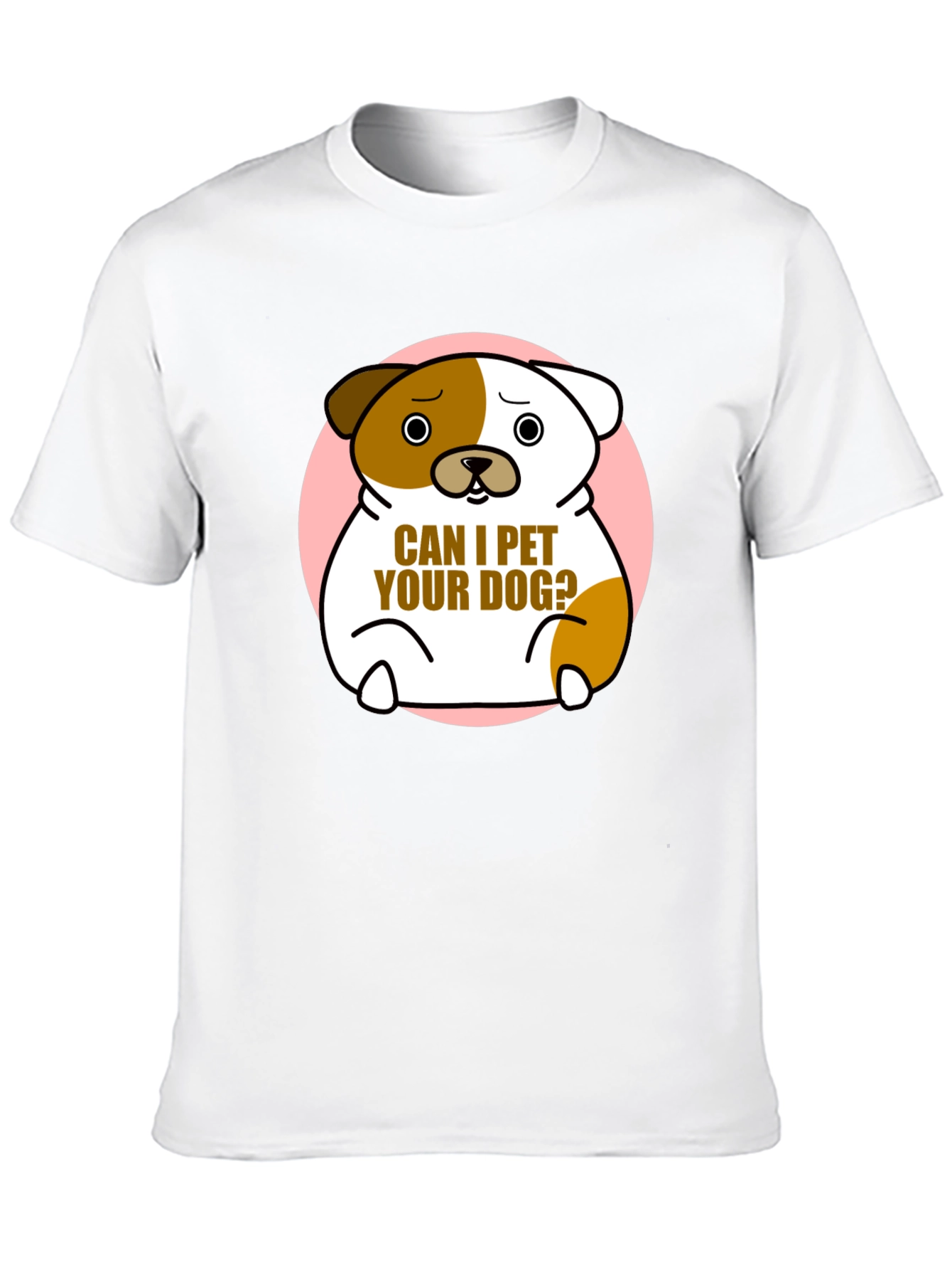 Cute Dog Graphic T-Shirt - "Can I Pet Your Dog?" Black Cotton Tee - 10