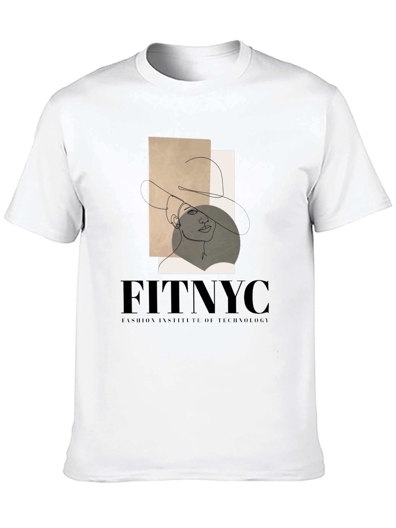Black FITNYC Fashion Tee: Stylish Line Art Design view 10